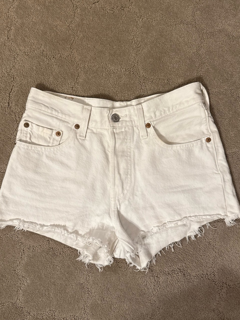 Levi's 501 Women's White Denim Cutoff Shorts